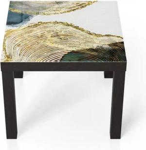 DEQORI Couchtisch 'Goldene Jahresringe', Glas Beistelltisch Glastisch modern