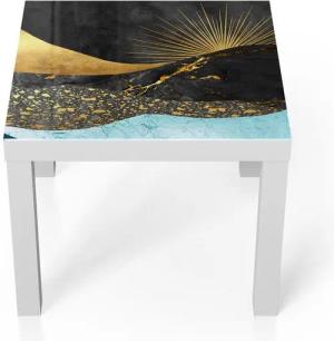 DEQORI Couchtisch 'Goldener Mondzauber', Glas Beistelltisch Glastisch modern