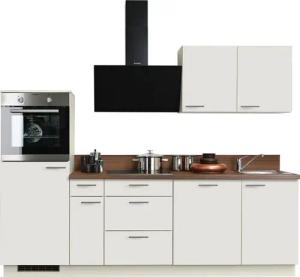 KOCHSTATION Küchenzeile KS-Scafa, vormontiert, mit höhenverstellbaren Füßen, vormontiert, mit, Soft-Close, wahl. mit E-Geräten inkl. Geschirrspüler, Breite 260 cm