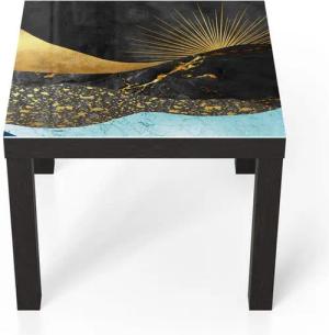 DEQORI Couchtisch 'Goldener Mondzauber', Glas Beistelltisch Glastisch modern