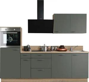 KOCHSTATION Küchenzeile KS-Scafa, vormontiert, mit höhenverstellbaren Füßen, vormontiert, mit, Soft-Close, wahl. mit E-Geräten inkl. Geschirrspüler, Breite 260 cm