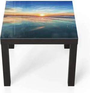 DEQORI Couchtisch 'Goldenes Küstenmeer', Glas Beistelltisch Glastisch modern