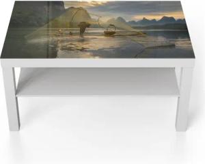 DEQORI Couchtisch 'Goldener Fang', Glas Beistelltisch Glastisch modern