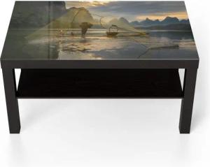 DEQORI Couchtisch 'Goldener Fang', Glas Beistelltisch Glastisch modern