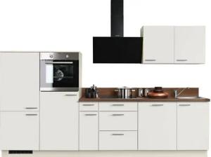 KOCHSTATION Küchenzeile KS-Scafa, vormontiert, mit höhenverstellbaren Füßen, vormontiert, wahlweise mit E-Geräten, mit Soft-Close, Breite 320 cm