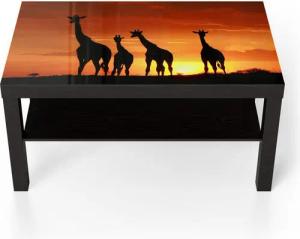 DEQORI Couchtisch 'Abend in der Savanne', Glas Beistelltisch Glastisch modern