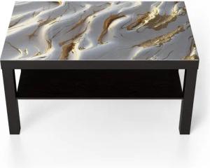 DEQORI Couchtisch 'Goldene Wellen', Glas Beistelltisch Glastisch modern