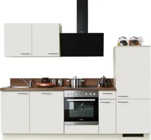 KOCHSTATION Küchenzeile KS-Scafa, vormontiert, mit höhenverstellbaren Füßen, vormontiert, mit, Soft-Close, wahl. mit E-Geräten inkl. Geschirrspüler, Breite 260 cm