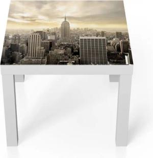 DEQORI Couchtisch 'Goldene Metropole', Glas Beistelltisch Glastisch modern
