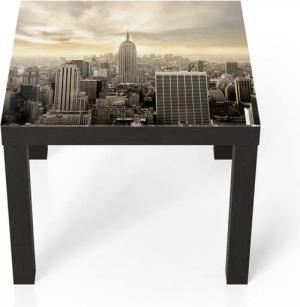 DEQORI Couchtisch 'Goldene Metropole', Glas Beistelltisch Glastisch modern