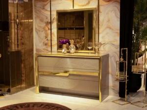 JVmoebel Kommode Kommode Sideboard Metall xxl Gold Big Kommoden Italienische Stil Möbel (2 St), Made in Europa