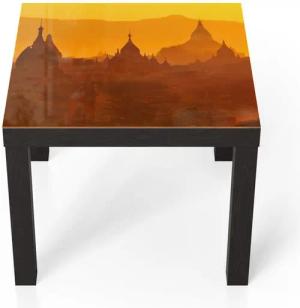 DEQORI Couchtisch 'Goldene Stupas', Glas Beistelltisch Glastisch modern