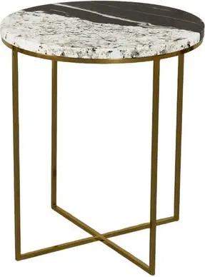 MAGNA Atelier Beistelltisch MONTE aus ECHTEM MARMOR, Ablagetisch, Metallgestell, Side Table Naturstein, 38x54cm