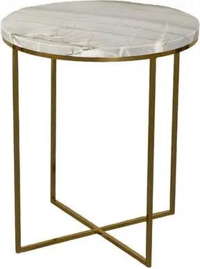 MAGNA Atelier Beistelltisch MONTE aus ECHTEM MARMOR, Ablagetisch, Metallgestell, Side Table Naturstein, 38x54cm