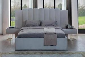JVmoebel Schlafzimmer-Set Weißes Schlafzimmer Set Bett Nachttische Holzgestell Doppelbett 3tlg, (3-tlg., Bett / 2x Nachttische), Made in Europa