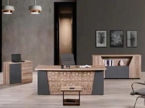 JVmoebel Arbeitstisch Schreibtisch Komplettbüro Bürotisch Büromöbel Set 4tlg Holz Braun Büro (3-St., 1x Bürotisch + 1x Couchtisch + 1x Kommode + 1x Schrank ohne Sessel), Made in Europa
