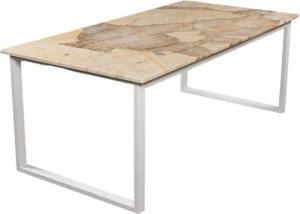 MAGNA Atelier Esstisch BERGEN aus ECHTEM MARMOR, Esstisch eckig, Metallgestell, Exclusive Line, 200x100x75cm