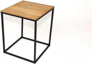Concept GmbH Beistelltisch in Eiche Massiv, Eisen - 40x40cm (BxH)