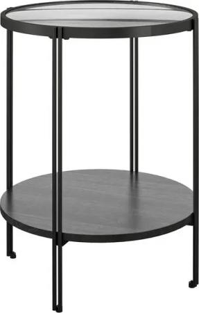 loft24 Beistelltisch Wainwright, Glas Tischplatte, Gestell aus Stahl, Ø43,5 cm