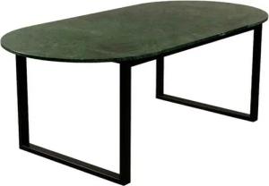 MAGNA Atelier Esstisch BERGEN OVAL aus ECHTEM MARMOR, ovaler Marmor Esstisch, Metallgestell, 200x100x75cm