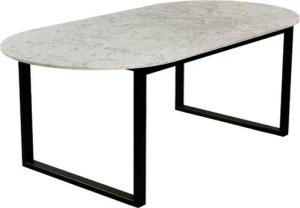 MAGNA Atelier Esstisch BERGEN OVAL aus ECHTEM MARMOR, ovaler Marmor Esstisch, Metallgestell, 200x100x75cm