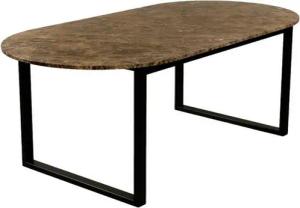 MAGNA Atelier Esstisch BERGEN OVAL aus ECHTEM MARMOR, ovaler Marmor Esstisch, Metallgestell, 200x100x75cm