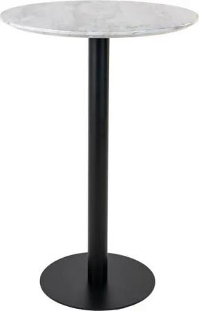 ebuy24 Barhocker Bolzano Bartisch Ø70 cm Marmoroptik, schwarze Bein