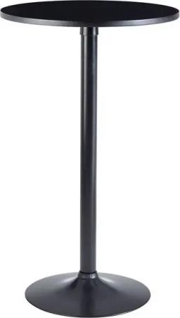 möbelando Bartisch Design Bartisch Schwarz Stehtisch Ø 60 cm Metall / Holz, Partytisch, 60 x 100 cm (D/H)