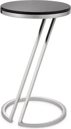 Casa Padrino Beistelltisch Casa Padrino Luxus Beistelltisch Silber / Grau Ø 36 x H. 60 cm - Edelstahl Tisch mit Glasplatte - Wohnzimmer Möbel - Luxus Möbel - Luxus Einrichtung - Luxus Interior