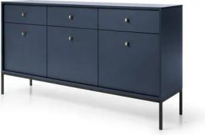 Beautysofa Kommode Monica II (dreitürig Schubkastenkommode für Wohnzimmer), im modernes Stil, goldene Metallgriffe