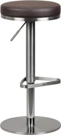 möbelando Barhocker Barhocker WL1.612 Braun Edelstahl höhenverstellbare Sitzhöhe 57 - 82, 38 x 38 x 82 x 38 cm (B/D/H/L)