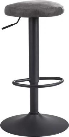 möbelando Barhocker Barhocker Grau Wildlederoptik Hocker ohne Lehne 58 - 79 cm, Küchenhoc, 40 x 79 x 40 cm (B/H/L)