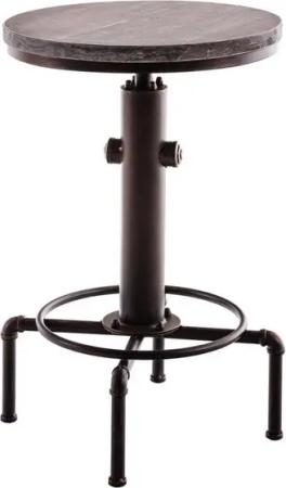 TPFLiving Stehtisch Luminak - Bartisch für Küche, Esszimmer, Wohnzimmer, Balkon, Terrasse (Bistrotisch mit Vollholz-Tischplatte - Durchmesser: 50 cm, 1-St., Höhenverstellbarer Stehtisch mit lackiertem Stahlgestell), Maße (BxLxH): 50 x 50 x 100 cm - Farbe: