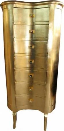 Casa Padrino Kommode Casa Padrino Barock Kommode Gold mit 7 Schubladen Oval - Antik Stil