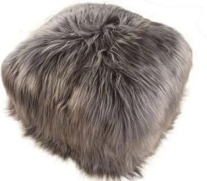 KUHFELL online & NOMAD Pouf LAMMFELL POUF FUßHOCKER AUS ECHTEM SCHAFFELL 60x60x30 cm