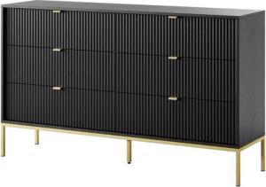 Compleo Kommode mit sechs Schubladen, Kommode mit Gold Griffe, Breite: 154 cm