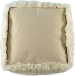 KUHFELL online & NOMAD Pouf LAMMFELL POUF FUßHOCKER AUS ECHTEM SCHAFFELL 60x60x30 cm