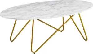 KADIMA DESIGN Couchtisch Stylischer Marmor Kaffeetisch, Modern & elegant, goldenes Gestell