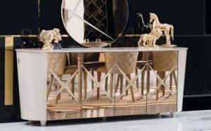 JVmoebel Sideboard Kommode Italienischer Stil Kommoden Gold Sideboards Massiv Holz Möbel (1 St), Made in Europa