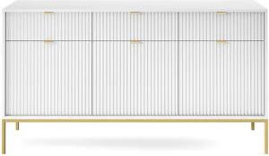 Compleo Kommode NANCY, Breite 154 cm, Dreitürige Sideboard, goldene Griffe, mit 3 Schubladen