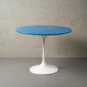 MAGNA Atelier Esstisch TOKIO mit GLASKERAMIK, Esstisch rund, weiß schwarz Metallgestell, Ø96x76cm