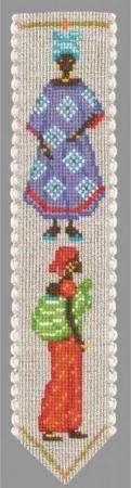 Le Bonheur des Dames Kreativset Le Bonheur des Dames Lesezeichen Kreuzstich Stickpackung "Afrikanisch, (embroidery kit by Marussia)