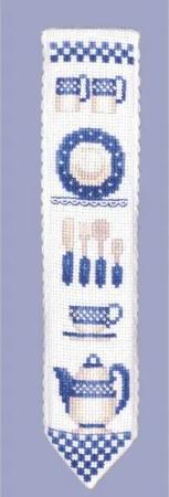 Le Bonheur des Dames Kreativset Le Bonheur des Dames Lesezeichen Kreuzstich Stickpackung "Blaues Gesc, (embroidery kit by Marussia)
