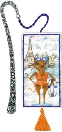 Le Bonheur des Dames Kreativset Le Bonheur des Dames Lesezeichen Kreuzstich Stickpackung "Katzenschwi, (embroidery kit by Marussia)