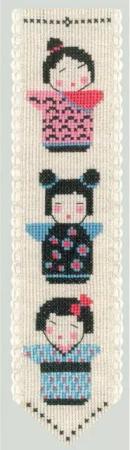 Le Bonheur des Dames Kreativset Le Bonheur des Dames Lesezeichen Kreuzstich Stickpackung "Kokeshi", Z, (embroidery kit by Marussia)