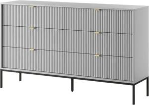 Compleo Kommode mit sechs Schubladen, Kommode mit Gold Griffe, Breite: 154 cm