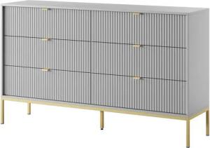 Compleo Kommode mit sechs Schubladen, Kommode mit Gold Griffe, Breite: 154 cm