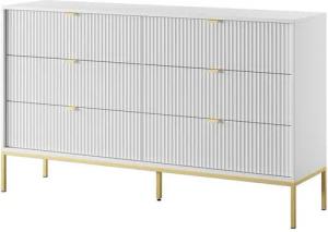 Compleo Kommode mit sechs Schubladen, Kommode mit Gold Griffe, Breite: 154 cm