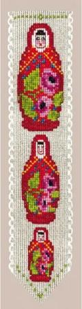Le Bonheur des Dames Kreativset Le Bonheur des Dames Lesezeichen Kreuzstich Stickpackung "Matrjoschka, (embroidery kit by Marussia)