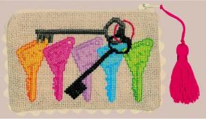 Le Bonheur des Dames Kreativset Le Bonheur des Dames Etui Kreuzstich Stickpackung "Schlüsselkasten", (embroidery kit by Marussia)